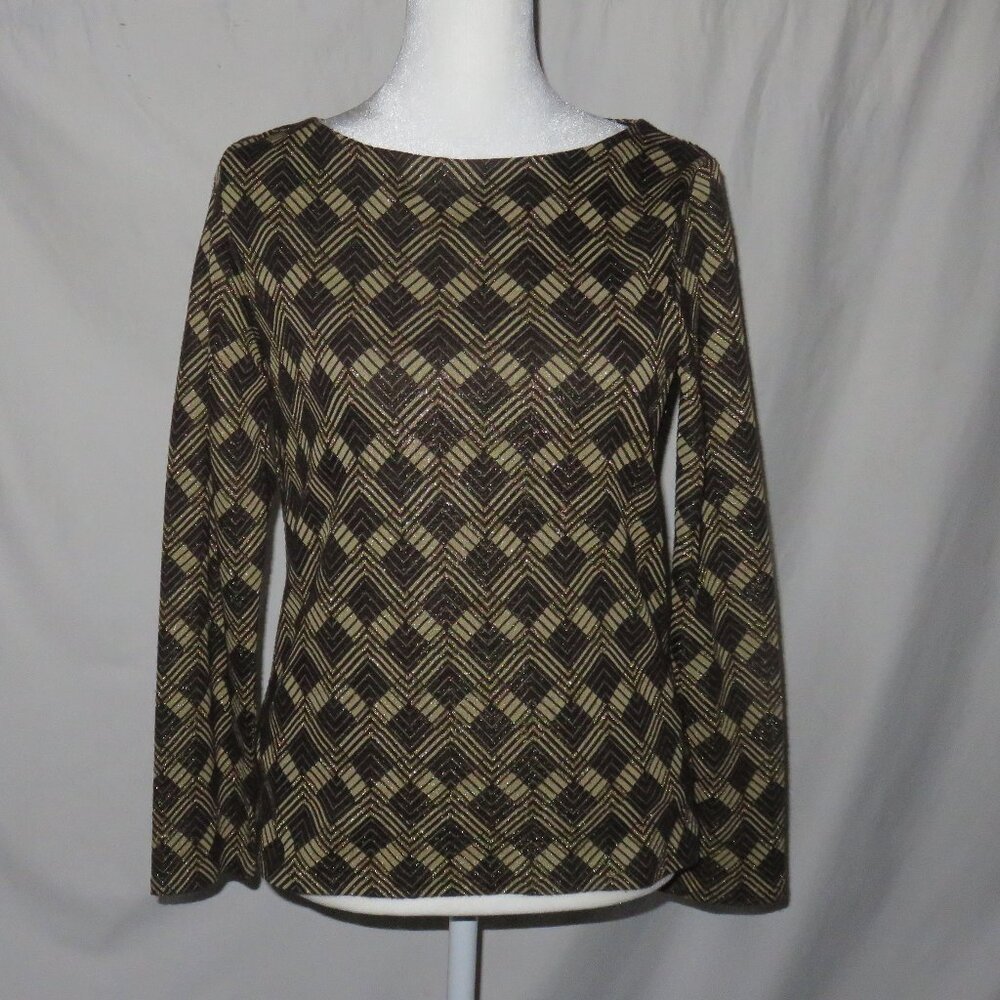 Jones New York Long Sleeve Dressy Metallic Top